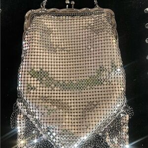 Silver Mesh Evening Bag - Metallic Chainmail Clutch